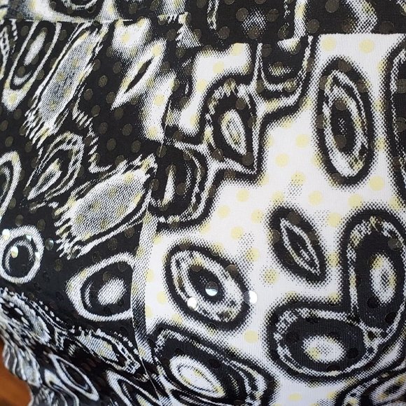 Vintage 90s Gunne Sax Psychedelic Sequins Long Stretchy Gown Dress Small - Picture 8 of 12